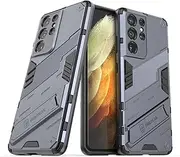 [JOJOBE] Horizontal Kickstand Case for Samsung Galaxy S21 Ultra 5G Cover case Phone Holder with Vertical Kickstand Case Compatible with Samsung S21 Ultra 5G-Grey