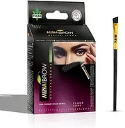 MINA ibrow Henna Hair Color Black Professional Tint Kit With Brush Combo Pack | No Ammonia | Vegan & Cruelty free | Upto 30 Applications