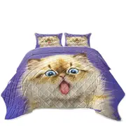 Funny Fool Face Kitten Cat with Tongue Out Coverlet
