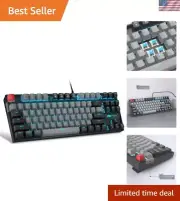 Compact Mechanical Gaming Keyboard with Tactile Feedback and Blue LED Backlight