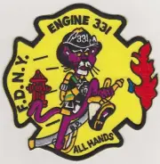 FDNY Fire Dept NY Engine 331 All Hands Embroidered Iron On Fire Patch *New* #663