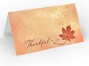 Whaline Thanksgiving Place Cards 50Pcs Autumn Fall Maple Leaves Table Tent Place Cards Vintage Seating Name Escort Card Folded Seat Assignment Setting Label for Gathering Wedding Baby Shower Birthday