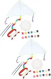 SUPVOX 2 Sets Boys and Girls Kite Kit Set Blank Kites Painting Kit and Imaginative Play