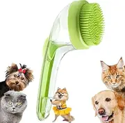 Pet Bath Brush, Pet Bath Brush with Soap Dispenser, Soft Silicone Brush for Dogs, Cats, Long & Short Suit – Deep Cleaning Scrubber, Easy Grip & Quick Lathering Tool for Bath Time (Green)