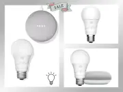 Google Smart Light Starter Kit - Google Home Mini and GE C-Life Smart Light Bulb