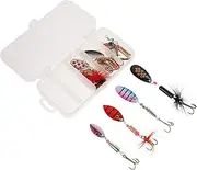 Happyyami Complete Spinnerbait Kit (10pcs) Realistic Spinner Lures Hooks Bass Trout Fishing Lures for Dad