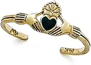 [JewelryWeb] 14k Yellow Gold Enamel Irish Claddagh Celtic Trinity Knot toe ring-toe ring for Women