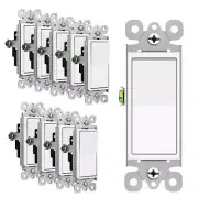 10× Decorator Rocker Wall Light Switch Single Pole Self-Grounding 3Year Warranty