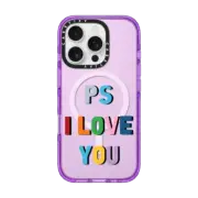 iPhone 16 Pro Impact Case MagSafe Compatible PS I Love You Rainbow Shadow Transparent