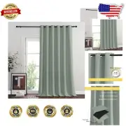 Sage Green Grommet Blackout Curtain - Thermal & Noise-Reducing Window Treatment