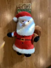 Giftable Brand New Pet Toy With Clinker & Squeaker Santa -12”