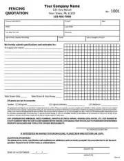 Fencing Quotation Work Order Form / 3 Part Carbonless - 8.5 x 11 - TMG116