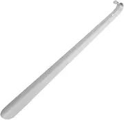 [Fdit] Long Metal Shoe Horn, Stainless Steel Shiny Silver Metal Shoe Boots Horn with Loop Handle for Men Women Kids Seniors