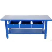 solid steel blue powder coated 3 DRAWER 2 METRE STEEL WORK BENCH 88.5kg Weight