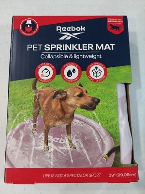 NEW Reebok Pet Sprinkler Mat For Dogs Summer Pool Water Toy PINK Dog Puppy Box