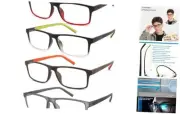 4 Pack Reading Glasses 2.5 Men Readers Blue Light Blocking Computer Eyeglasses