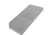 Single Folding Foam Mattress Portable Sofa Bed Lounge Chair Velvet Light Grey
