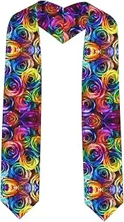 [EdWal] Rainbow Rose print Graduation Stole and Sash Class for Unisex Adult Honor Stole Honor Stole of 2025