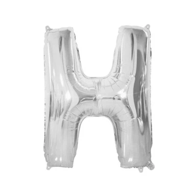 Silver H Alphabet Foil Balloon 86cm Birthday Party Decor Supplies AUS Stock