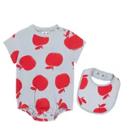 [Jellymallow] Jellymallow Baby Pomme cotton bodysuit and bib set M 18-24 multicoloured