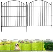 Decorative Garden Fence 24in (H) x10ft (L), 5 Pack No Dig Fence Animal Barrier for Dog, Arched Flower Bed Edging, Wire Border Panel Fencing for Yard Patio Outdoor Decor