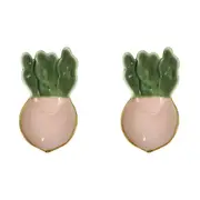 2x Ceramic 18cm Bowl Radish Serving Food Snack/Condiments Dish Dinnerware Pink