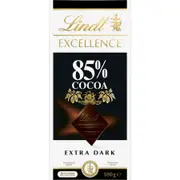 Lindt Excellence 85% Cocoa Dark Chocolate 100g