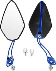 X AUTOHAUX Motorcycle Rear View Mirrors Bar End Side Mirrors Mount Aluminum Alloy Plastic Black Blue Adjustable M8/M10 Prismatic Shape