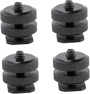 Generic Hot Shoe Mount Adapter Level 2 Adjustable Nuts Tripod Adapter for Flash Holder Aluminum Alloy Camera Mount Screw