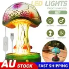 Mushroom Table Lamps Resin Plant Series Lamp Bedside USB Powered Night Light AU