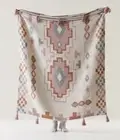 Adairs Throw in Woven jacquard fabric in geometric design with tassels. BNWT