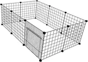 WeiLaiKeQi Pet Fence Dog Playpen Indoor Outdoor Portable Metal Mesh with Door High Pet Enclosure for Small Dogs Cats Guardrail, Black