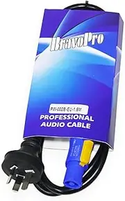 BravoPro PW002B-EU-1.5 1.5m Neutrik PowerCON NAC3FCA to 3-pin 240v Plug 10amp