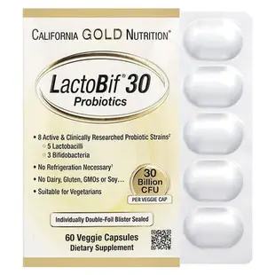 [iHerb] California Gold Nutrition LactoBif 30 益生菌，300 億 CFU，60 粒素食膠囊