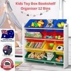 Kids Toy Box Bookshelf Organiser 12 Bins Display Shelf Storage Rack Drawer Keezi
