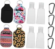 PLAFOPE 1 Set 12 Pcs Empty Travel Bottles with Covers Climbing Hooks Refillable Hand Containers for Backpack Handbag and Outdoor Use