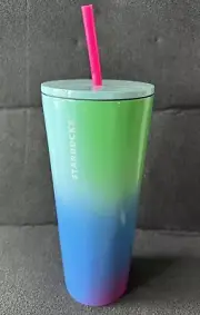 Starbucks Summer 2023 Technicolor Paint Cold Stainless Tumbler 24Oz Rainbow Colo