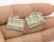 Solid Metal New Style Earring Birthday Gift For Men's 14k Two Tone Plated Silver