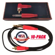 10-Pack For Tattoo Power Supply Silicone RCA Clip Cord 1/4" Phono Plugs 6ft