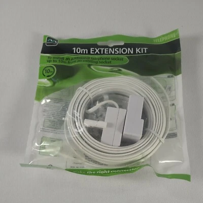 Masterplug 10M Telephone Extension Kit with Male to Female Socket - New & Sealed