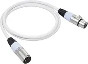 Oimzzr 1Pack 3 Pin DMX Cables Male Female XLR Patch Cables DMX512 Signal Cable Microphone Cable XLR Cable White