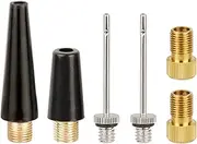 Aestustheri 6PCS Ball Pump Needle Set - Bike Pump Adapter - Presta Valve Adapter - Brass Air Nozzle - Schrader Valve Converter - Tire Pump Accessories