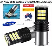 2X BAY15D 1157 P21/5W WHITE CAR BRAKE STOP TAIL LIGHT 12V 24LED 3030 LED BULBS
