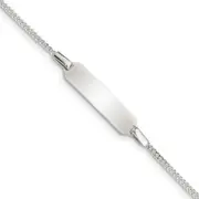 5 Inch Sterling Silver Childrens 5In Plus 1In Ext Id Curb Link Bracelet
