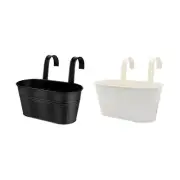 Iron Hanging Flower Pots Hanging Planters for Outdoor Plants Metal Railing Fence