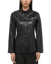 Helmut Lang Pleated Leather Shirt