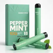 NAZ Nasal Stick - Portable Essential Oil Vaporizer for Aromatherapy, Cool & Refreshing, Sinus Relief, Nasal Congestion, Non-Medicated Inhaler for Nose, Energy Boost Sticks, 3-Pack, Peppermint