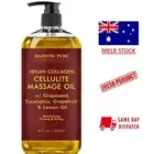 VEGAN COLLAGEN CELLULITE MASSAGE OIL w/Grapeseed Grapefruit Lemon Oil Eucalyptus