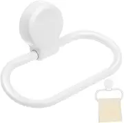 SEWACC Towel Ring No Drill Towel Bar Bath Bathrooms Kitchen Bathroom Rag Hanging Wall Decor Matte Stick Accessories Contemporary White Round Ring Holder White
