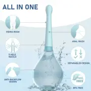 Anal Vaginal Bulb Douche with Back-Flow Prevention Enema Bag Cleaner for Women